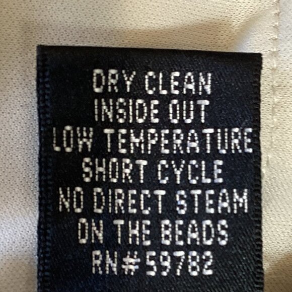 Adrianna Papell Beaded Tiered Ruffle Sleeveless Dress Sz 10 Champagne Beige 272J - Picture 10 of 10